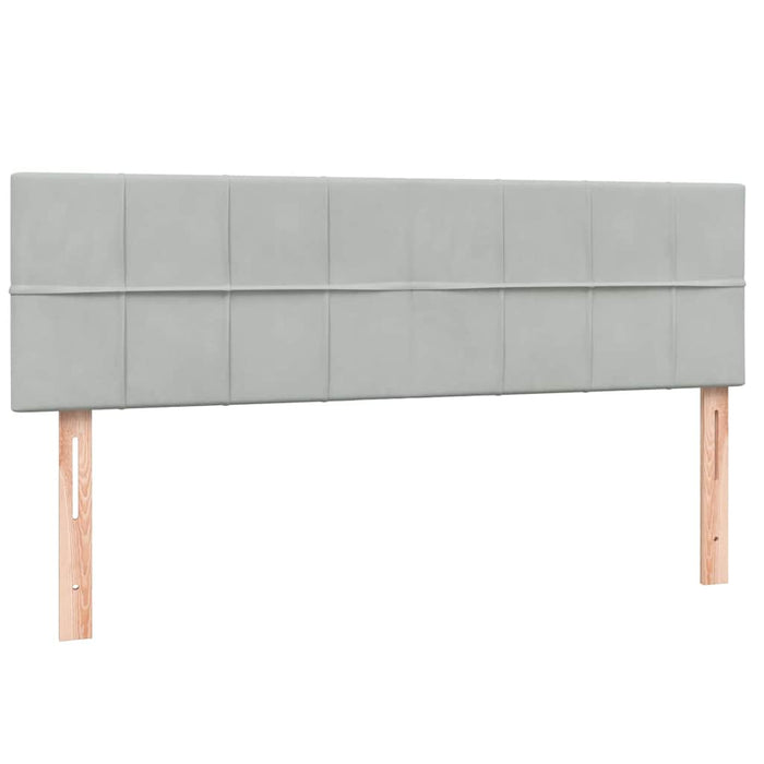 Pat cu arcuri cu saltea și LED, gri deschis, 160x210 cm, catifea WALTI
