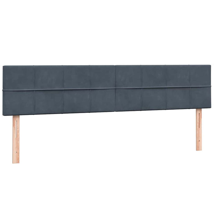 Pat cu arcuri cu saltea și LED, gri închis, 180x210 cm, catifea - WALTI WALTI