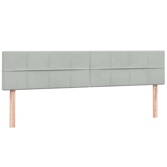 Pat cu arcuri cu saltea și LED, gri deschis, 200x210 cm, catifea WALTI