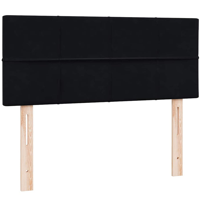 Pat cu arcuri cu saltea și LED, negru, 120x220 cm, catifea WALTI