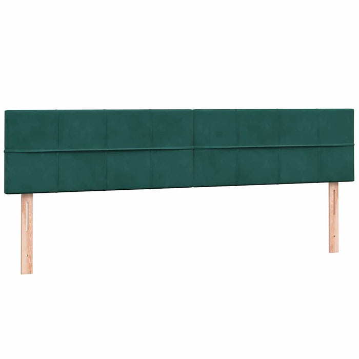 Pat cu arcuri cu saltea și LED, verde închis, 180x220 cm, catifea - WALTI WALTI