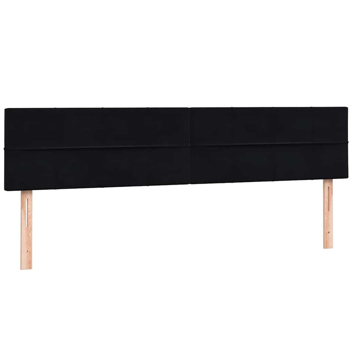 Pat cu arcuri cu saltea și LED, negru, 200x220 cm, catifea WALTI