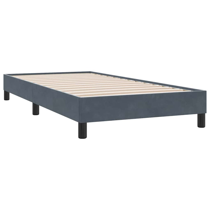 Pat cu arcuri cu saltea și LED, gri închis, 80x210 cm, catifea - WALTI WALTI
