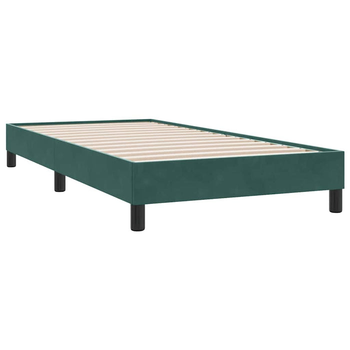Pat cu arcuri cu saltea și LED, verde închis, 80x210 cm, catifea WALTI