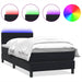 Pat cu arcuri cu saltea și LED, negru, 90x210 cm, catifea - WALTI WALTI