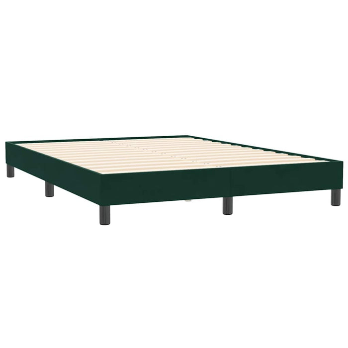 Pat cu arcuri cu saltea și LED, verde închis, 160x210 cm, catifea - WALTI WALTI