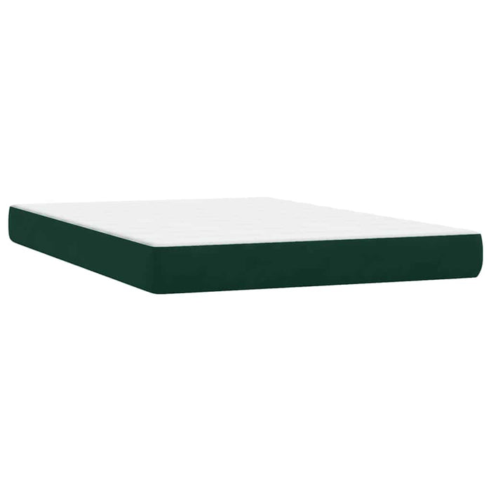 Pat cu arcuri cu saltea și LED, verde închis, 160x210 cm, catifea - WALTI WALTI