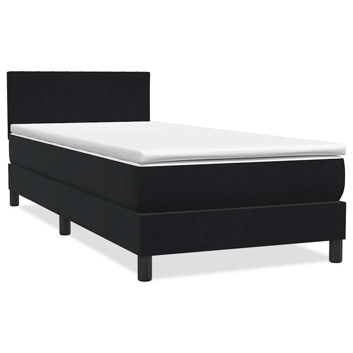Pat cu arcuri cu saltea și LED, negru, 90x210 cm, catifea - WALTI WALTI