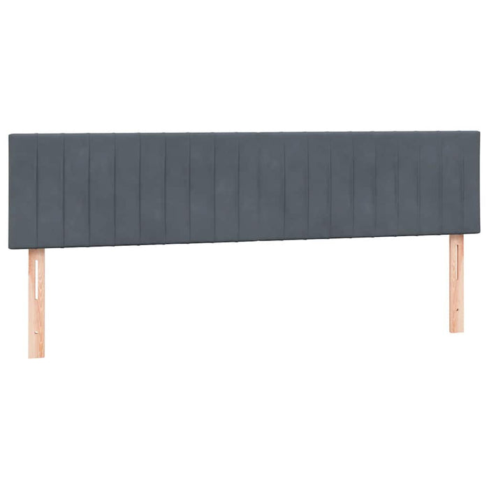 Pat cu arcuri cu saltea și LED, gri închis, 180x210 cm, catifea WALTI