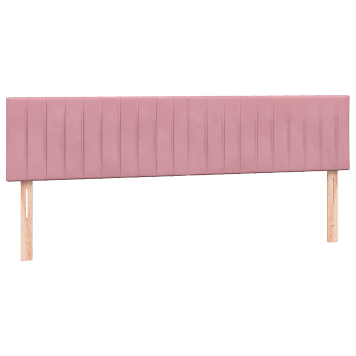 Pat cu arcuri cu saltea și LED, roz, 180x210 cm, catifea WALTI