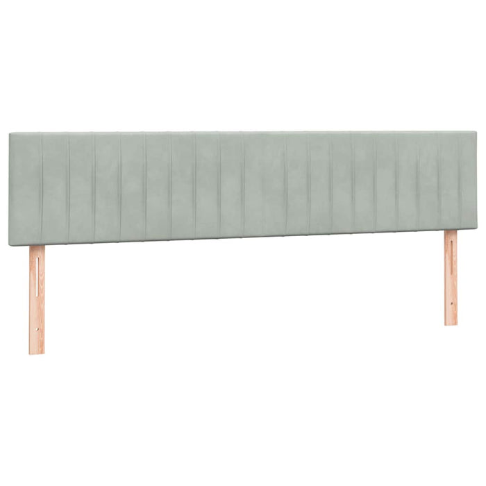 Pat cu arcuri cu saltea și LED, gri deschis, 200x210 cm, catifea WALTI