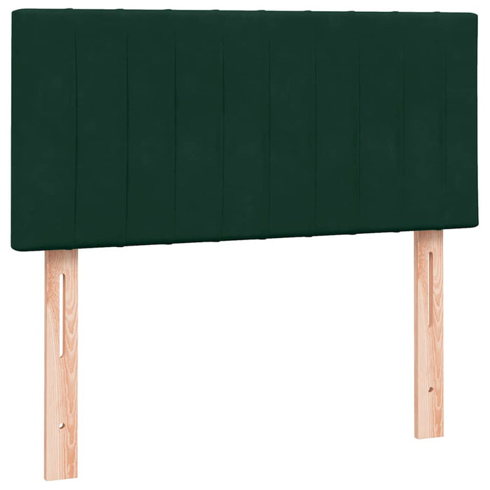 Pat cu arcuri cu saltea și LED, verde închis, 80x220 cm, catifea - WALTI WALTI