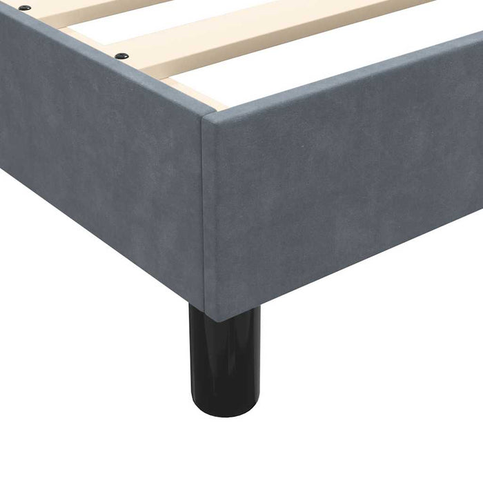 Pat cu arcuri cu saltea și LED, gri închis, 100x220 cm, catifea WALTI
