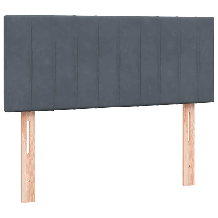 Pat cu arcuri cu saltea și LED, gri deschis, 120x220 cm, catifea WALTI