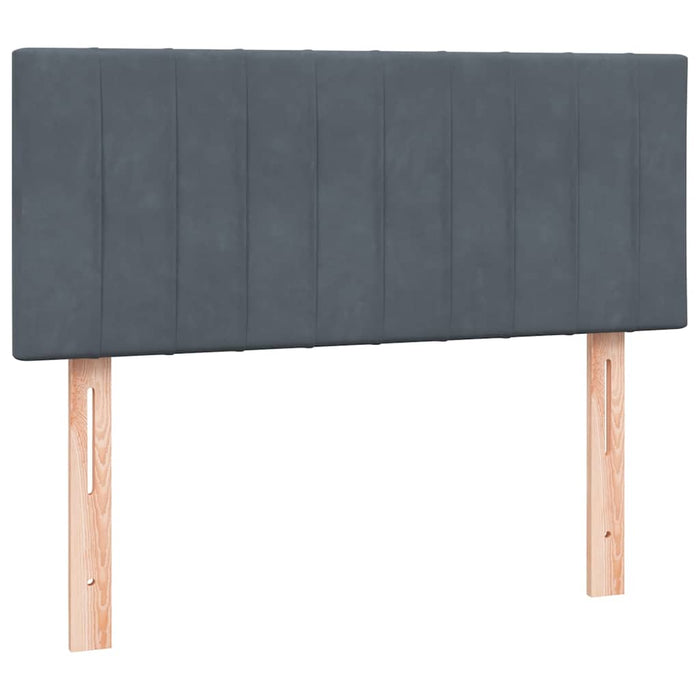Pat cu arcuri cu saltea și LED, gri închis, 120x220 cm, catifea - WALTI WALTI