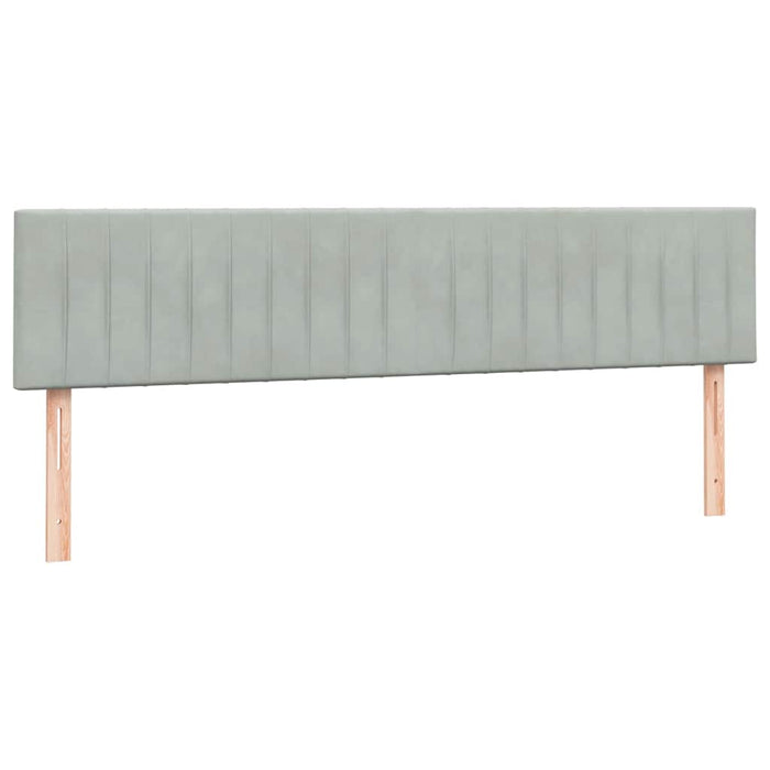 Pat cu arcuri cu saltea și LED gri deschis 180x220 cm catifea WALTI