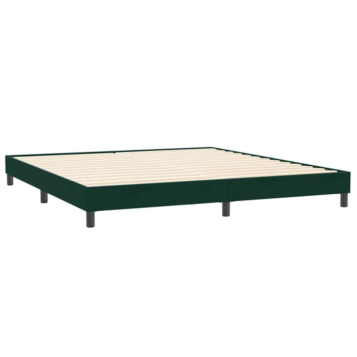 Pat cu arcuri cu saltea și LED, verde închis, 180x220 cm, catifea - WALTI WALTI