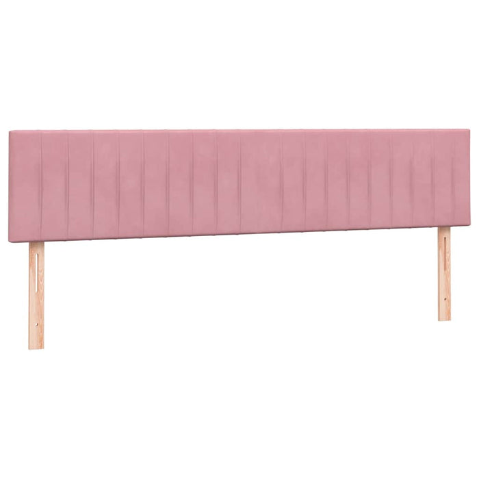 Pat cu arcuri cu saltea și LED, roz, 200x220 cm, catifea WALTI