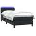 Pat cu arcuri cu saltea și LED, negru, 90x210 cm, catifea - WALTI WALTI