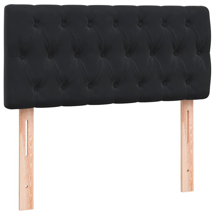 Pat cu arcuri cu saltea și LED, negru, 90x210 cm, catifea - WALTI WALTI