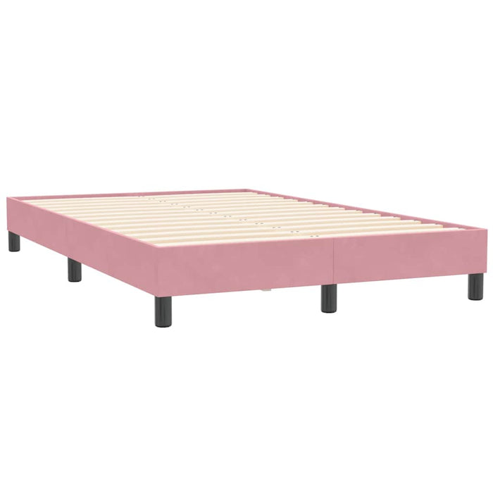 Pat cu arcuri cu saltea și LED, roz, 120x210 cm, catifea WALTI