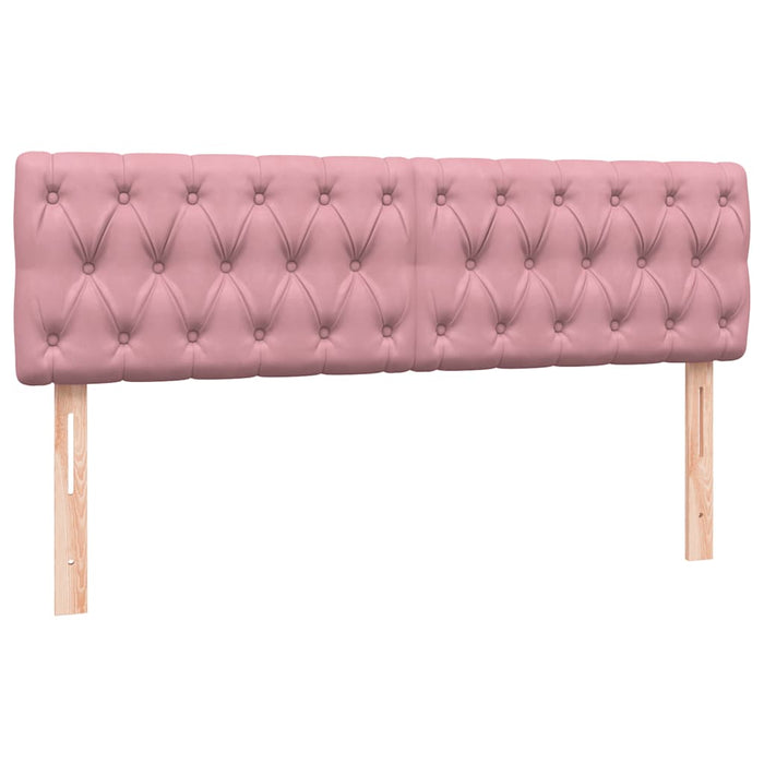 Pat cu arcuri cu saltea și LED, roz, 140x210 cm, catifea - WALTI WALTI
