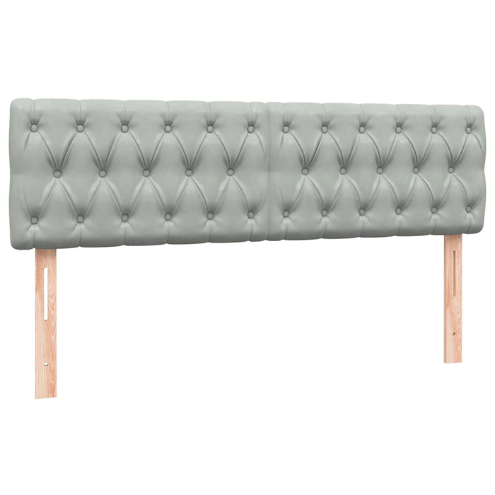 Pat cu arcuri cu saltea și LED, gri deschis, 160x210 cm, catifea WALTI