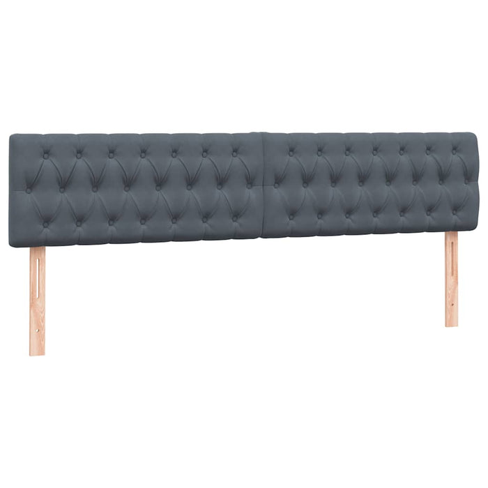 Pat cu arcuri cu saltea și LED, gri închis, 180x210 cm, catifea WALTI