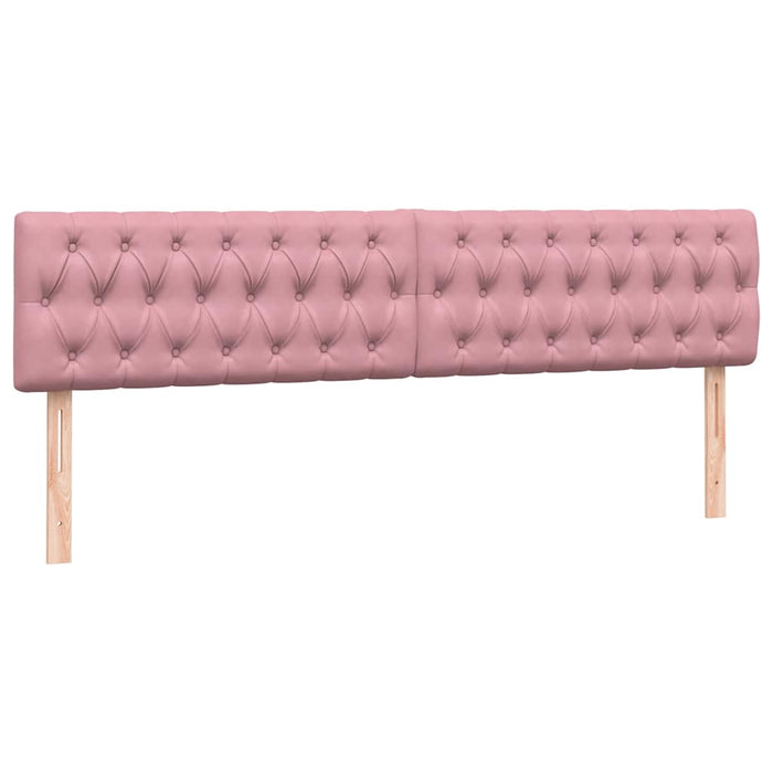Pat cu arcuri cu saltea și LED, roz, 180x210 cm, catifea WALTI