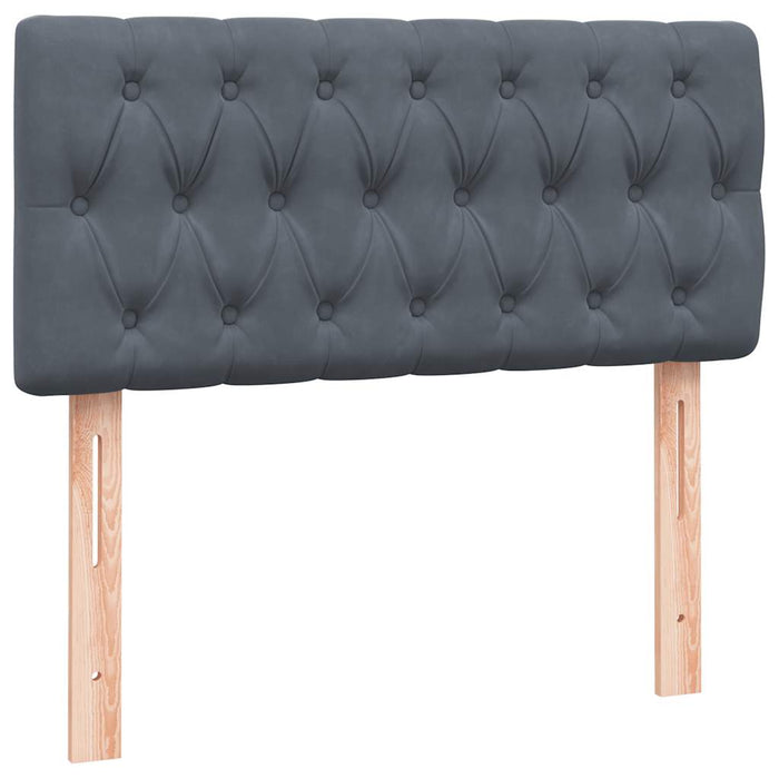 Pat cu arcuri cu saltea și LED, gri închis, 80x220 cm, catifea - WALTI WALTI