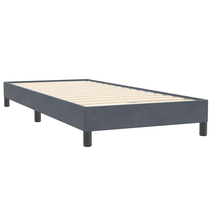 Pat cu arcuri cu saltea și LED, gri închis, 100x220 cm, catifea WALTI