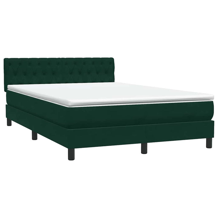 Pat cu arcuri cu saltea și LED, verde închis, 160x220 cm, catifea WALTI