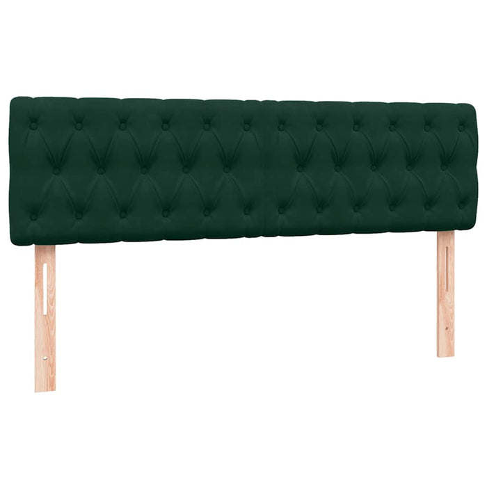 Pat cu arcuri cu saltea și LED, verde închis, 160x220 cm, catifea WALTI