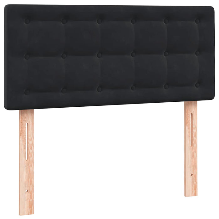 Pat cu arcuri cu saltea și LED, negru, 90x210 cm, catifea - WALTI WALTI