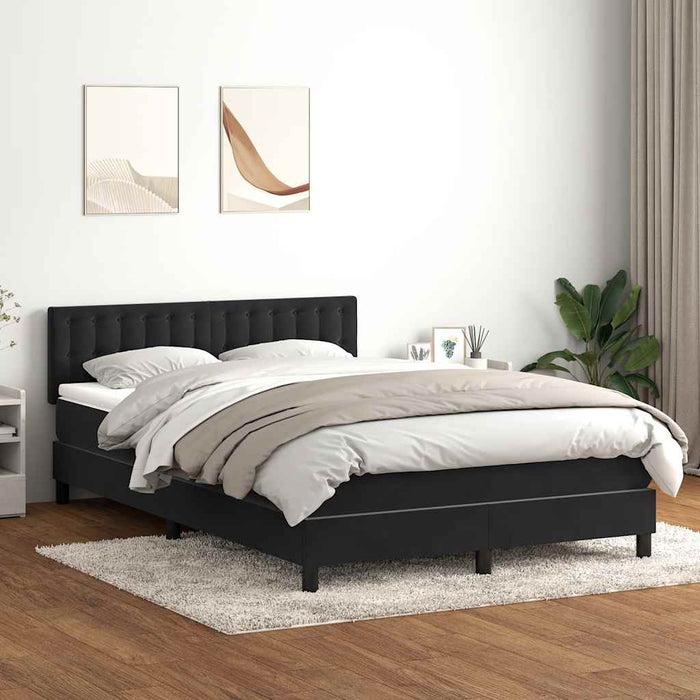 Pat cu arcuri cu saltea și LED, negru, 160x210 cm, catifea WALTI