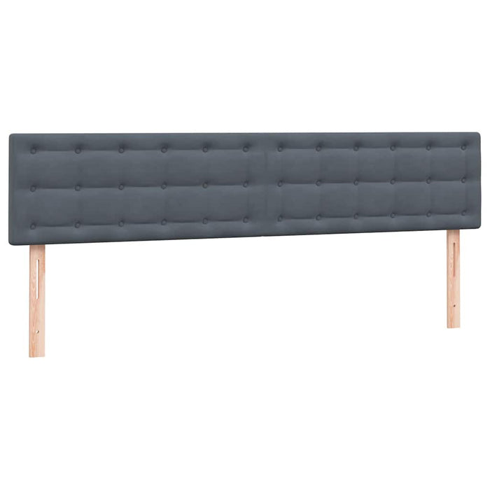 Pat cu arcuri cu saltea și LED, gri închis, 180x210 cm, catifea WALTI