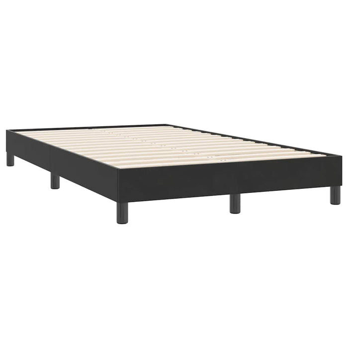 Pat cu arcuri cu saltea și LED, negru, 120x220 cm, catifea WALTI