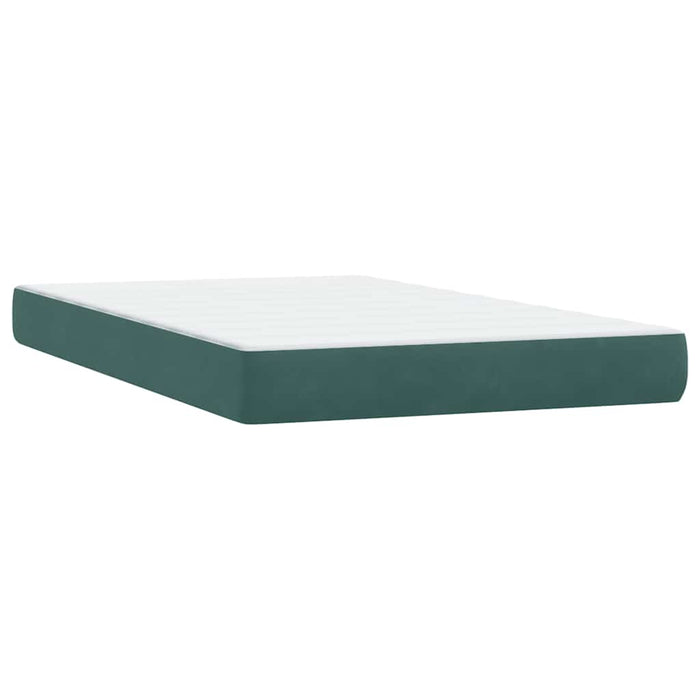 Pat cu arcuri cu saltea și LED, verde închis, 120x220 cm, catifea WALTI