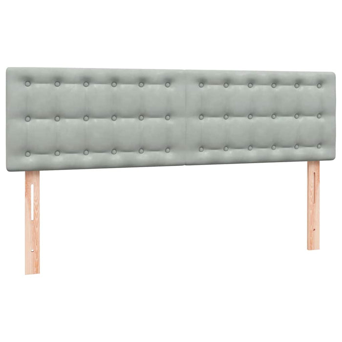 Pat cu arcuri cu saltea și LED, gri deschis, 160x220 cm, catifea WALTI