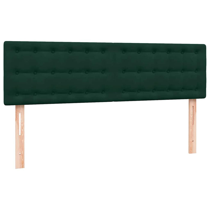 Pat cu arcuri cu saltea și LED, verde închis, 160x220 cm, catifea WALTI
