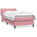 Pat box spring cu saltea, roz, 90x210 cm, catifea - WALTI WALTI