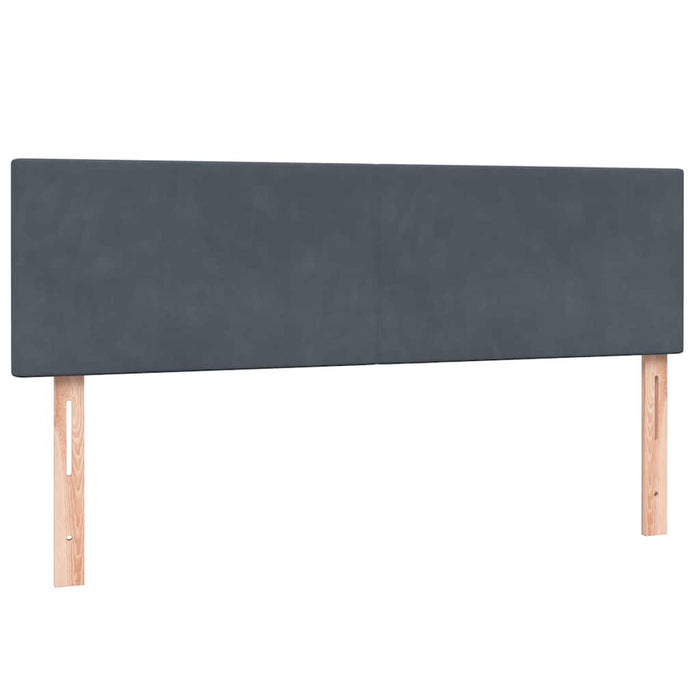Pat box spring cu saltea, gri închis, 140x210 cm, catifea WALTI