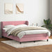 Pat box spring cu saltea, roz, 140x210 cm, catifea - WALTI WALTI