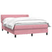 Pat box spring cu saltea, roz, 140x210 cm, catifea - WALTI WALTI