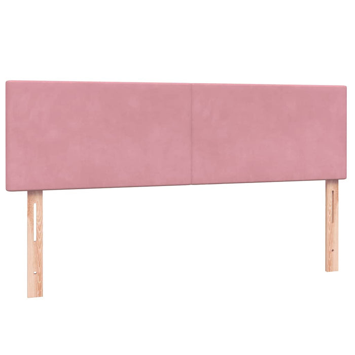 Pat box spring cu saltea, roz, 140x210 cm, catifea - WALTI WALTI
