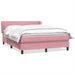 Pat box spring cu saltea, roz, 140x210 cm, catifea - WALTI WALTI