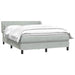 Pat box spring cu saltea, gri deschis, 160x210 cm, catifea - WALTI WALTI