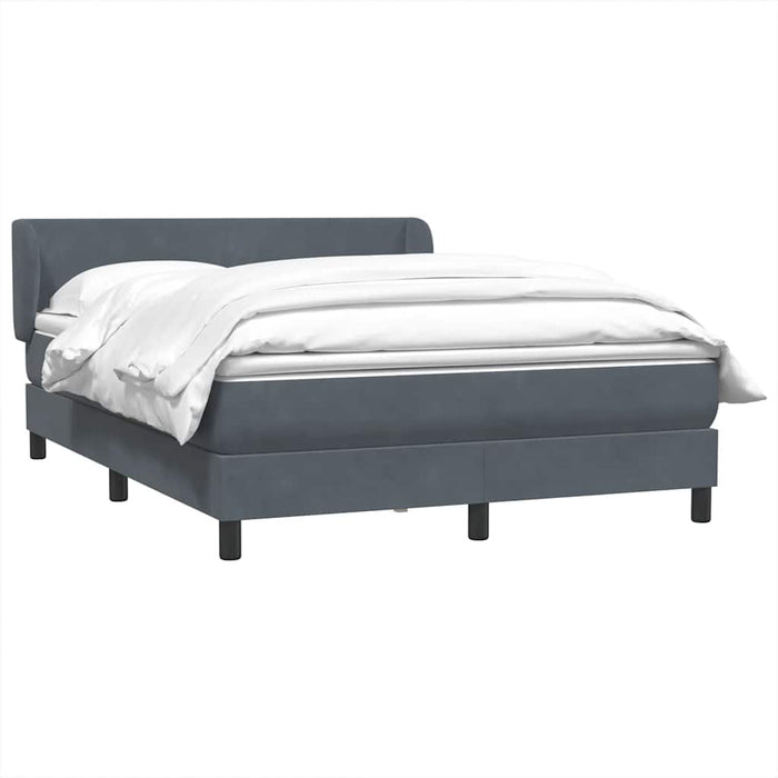 Pat box spring cu saltea, gri închis, 160x210 cm, catifea WALTI