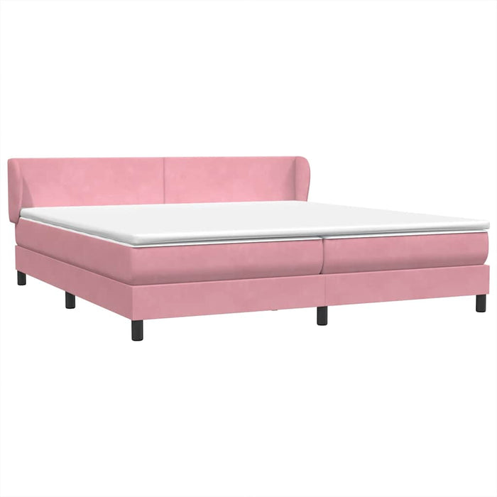 Pat cu arcuri cu saltele roz 180x210 cm catifea - WALTI WALTI