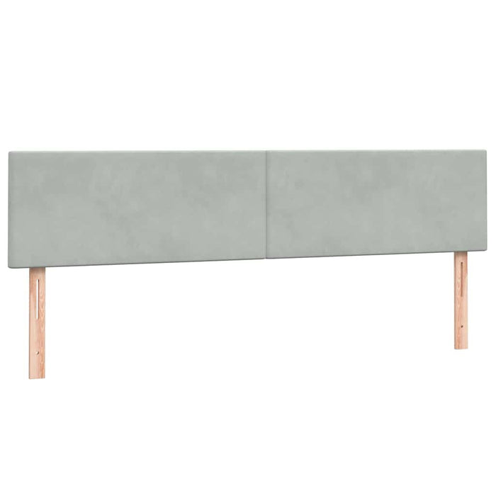 Pat cu arcuri cu saltele gri deschis 200x210 cm catifea WALTI